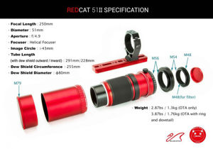 Bild von William Optics  RedCat 51 OTA AP 51/250  Generation 2