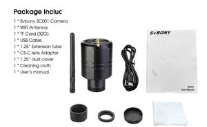 Bild von Svbony SC001 WiFi Spektiv Kamera, 2MP 1080P Wireless-Kamera mit 32 GB TF-Karte, Elektronische Okular-Kamera mit 1,25 Zoll-Steckanschluss für Natur- und Astrofotografie