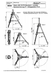 Bild von Berlebach UNI 18 K70 Kurbelsäule Astro mit Ablageplatte 37 cm + Spreizsicherung