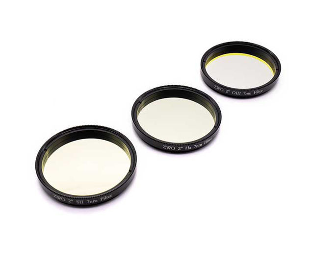 Bild von ZWO 2" Schmalband Filterset 7 nm, bestehend aus H-Alpha, S-II und O-III