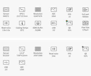 ZWO Farb - Astrokamera ASI2600MC-DUO - Chip D=28,3 mm - mit Guidingsensor