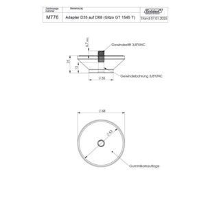 Adapter D35 auf D68 3/8" (Gitzo GT 1545T)