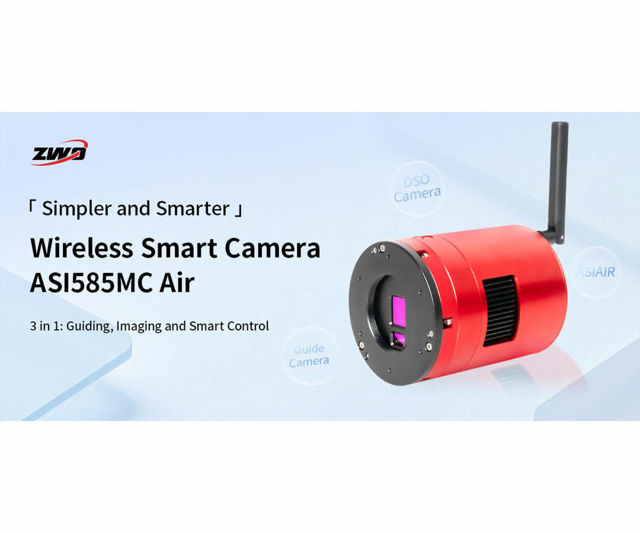 ZWO Kamera ASI585MC Farb Astrokamera mit Guidingsensor und ASIAir - Chip D=12,84 mm