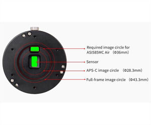 ZWO Kamera ASI585MC Farb Astrokamera mit Guidingsensor und ASIAir - Chip D=12,84 mm