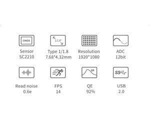 ASI220MM Mini Autoguider und USB2.0 Monochromkamera - Chip D=8,81 mm