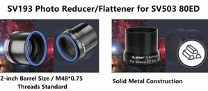 [W9152D] Svbony SV193 Faktor 0,8 Reducer/Flattener-Korrektor für SV503 80mm f/7
