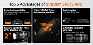 SVBONY SV535 APO-Teleskopobjektiv, f/2.8, 105 mm Brennweite [W9317A]