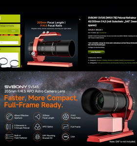 SVBONY SV545 Petzval Refractor 45/203mm f/4.5 [W9317B] 