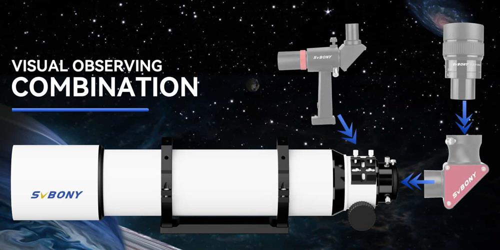 SV48P 102 mm achromatisches Teleskop-Refraktor mit 2,5" RAP-Fokussierung mit zwei Geschwindigkeiten