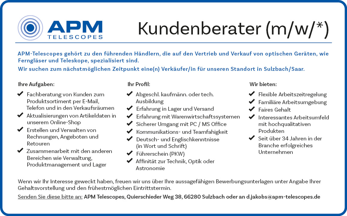 Stellenanzeige Verkäufer